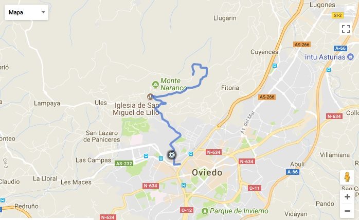 Circuito de la ruta a pie Subida al Monte Naranco por la Salud Hepática el domingo 8 de Octubre 2017 en Oviedo